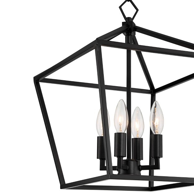 Wide Modern Geometric Open Cage Shade 4 light Fixture For Dining Room House Foyer