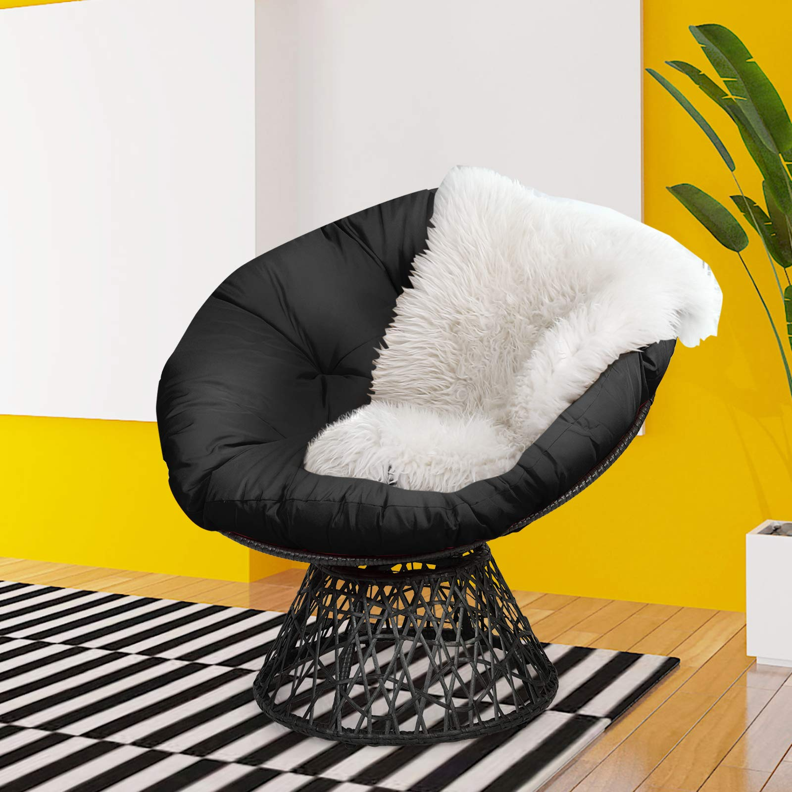 Giantex Rattan Round Papasan Chair