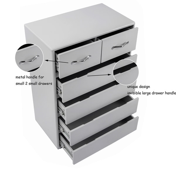 Six drawer Side Table-Grey，3 Times Painting Process，Simple design