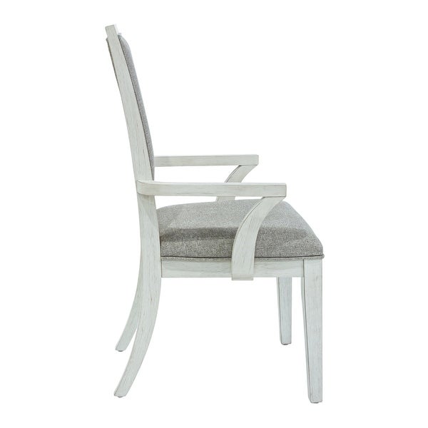 Mirage Wirebrushed White Uph Arm Chair- Set of 2 (Set of 2)