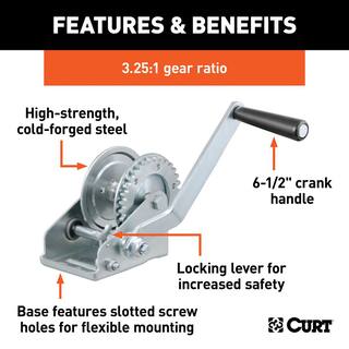 CURT Hand Winch (900 lbs. 6-12