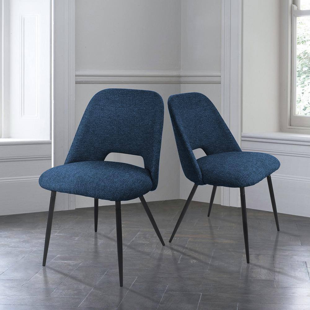 Elevens Edwin Blue Upholstered Side Chair(Set of 2) EDWIN-BLUE