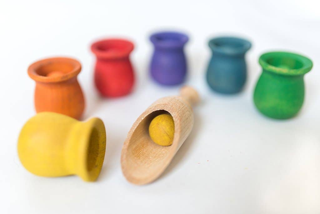 Colored Wooden Cups and Balls