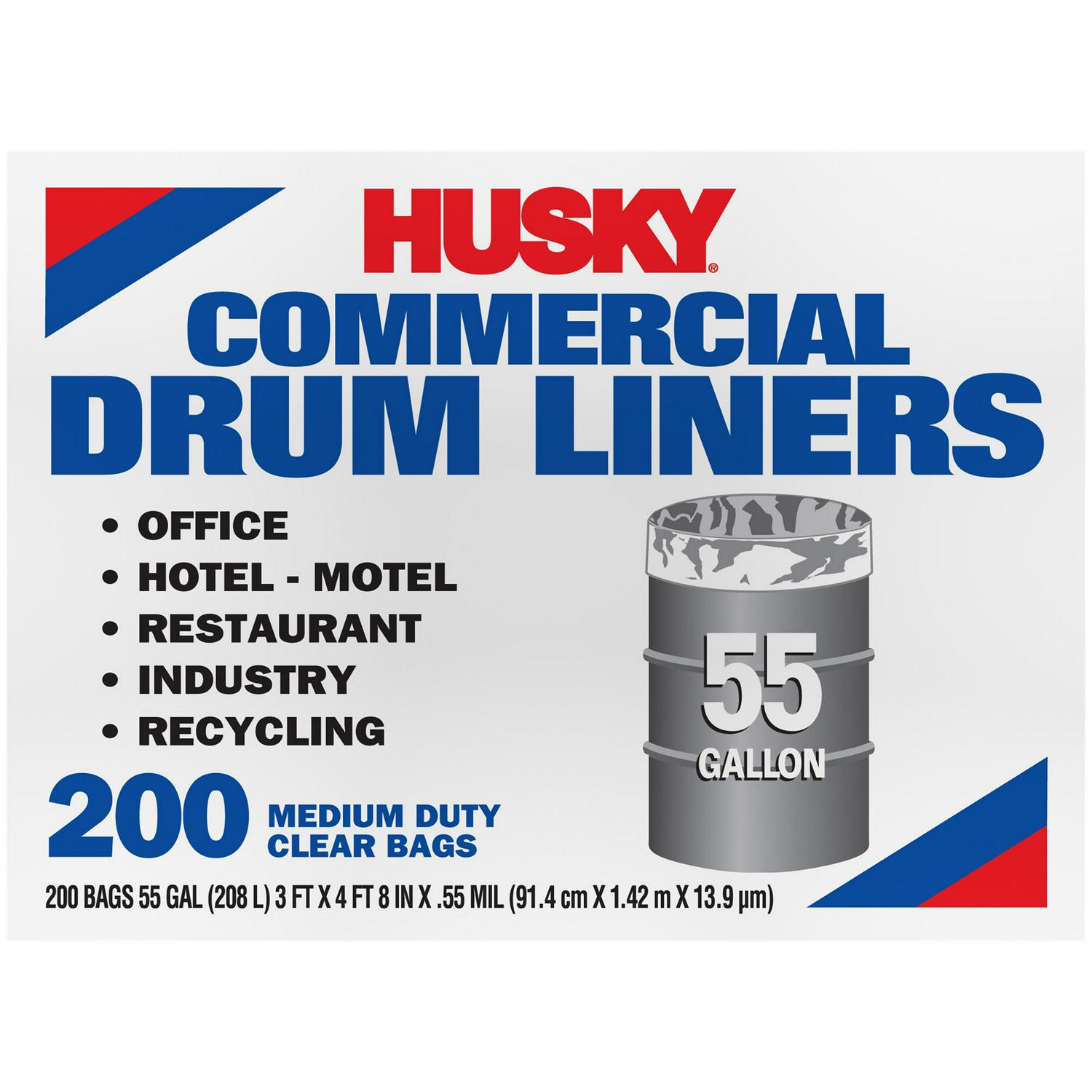 Husky 55 Gallon Twist Tie 200 Pieces Clear Commercial Can Liner  Crowdfused