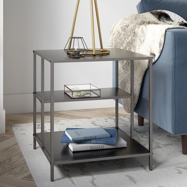 Winthrop Side Table with Metal Shelves