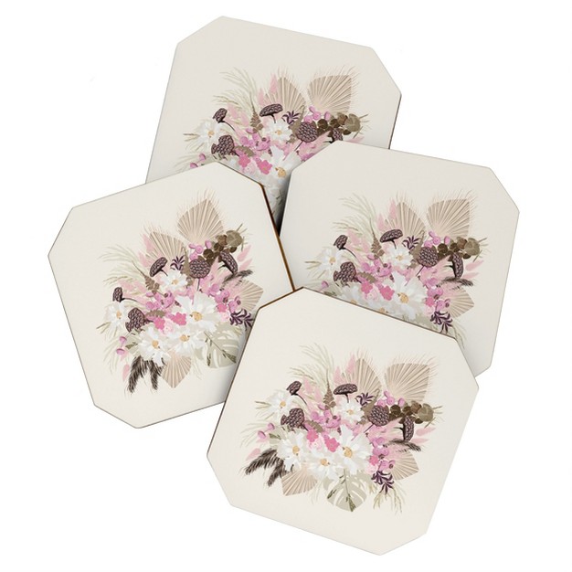 Iveta Abolina Keeley Blush Set Of 4 Coasters Deny Designs