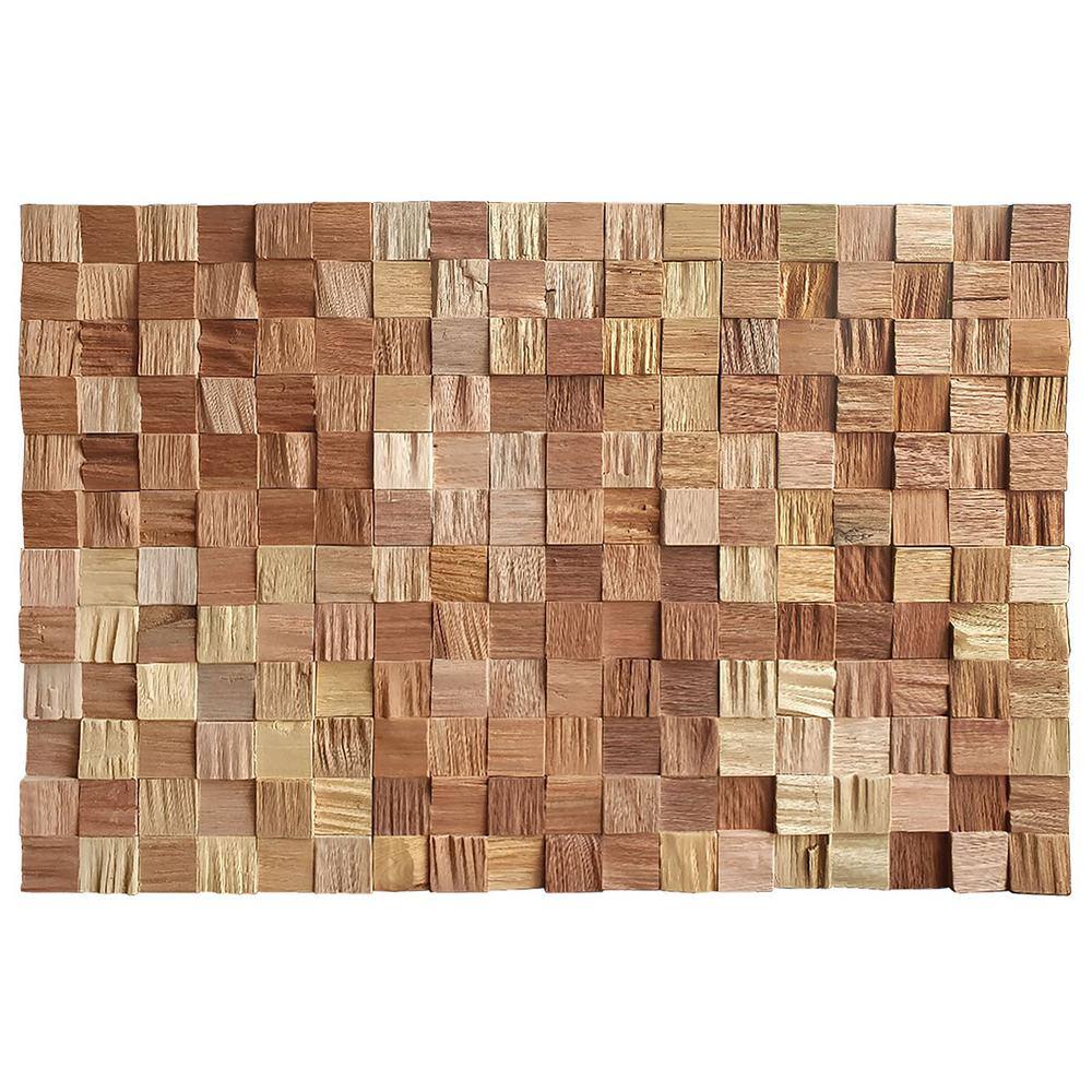 Wallscapes 1 in. x 14 in. x 1 ft. Americano Meranti Cube Square Edge Hardwood Boards (8-Pack 11. 16 sq. ft.) WSWCCUBE-AM