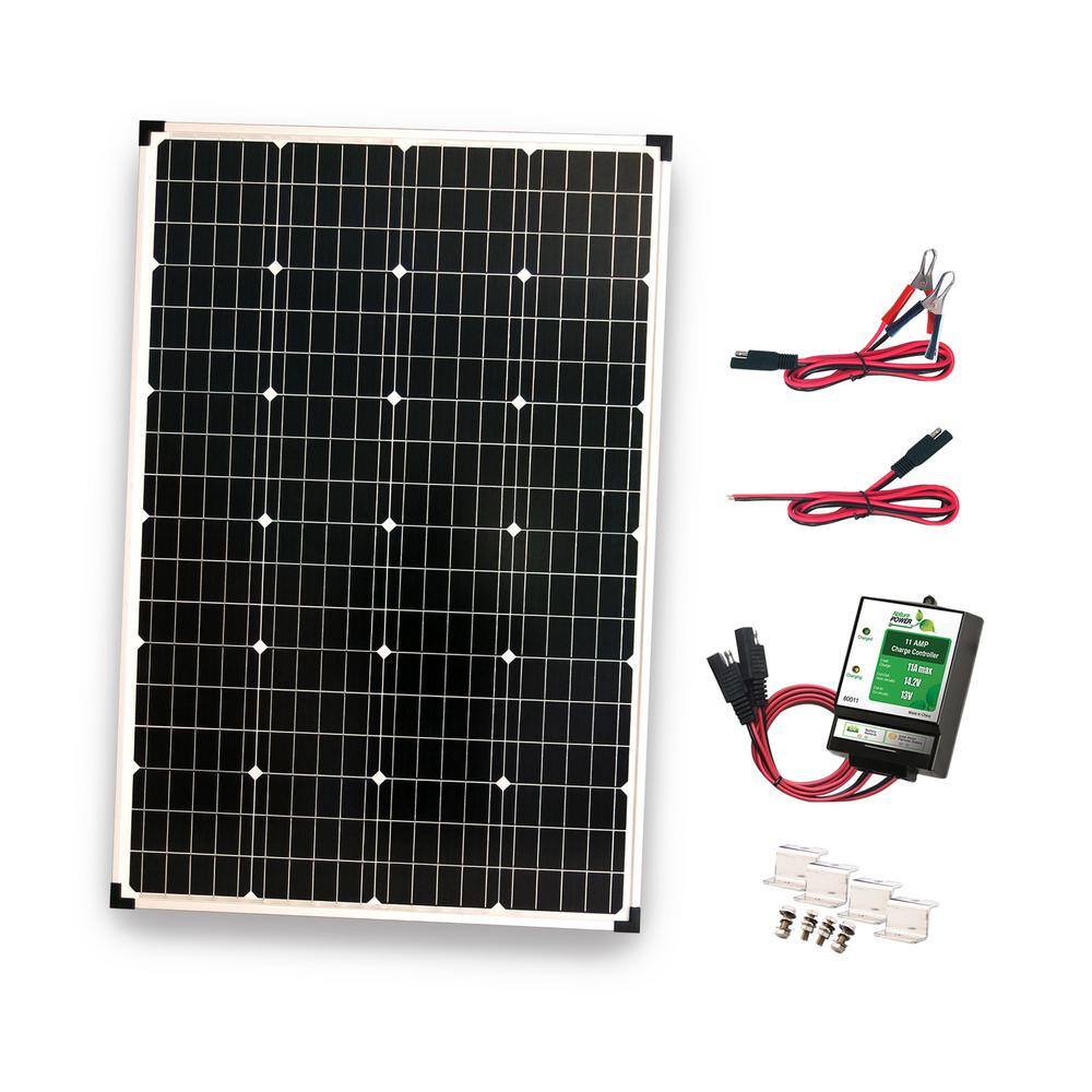 NATURE POWER 110-Watt Polycrystalline Solar Panel with 11 Amp Charge Controller 53000