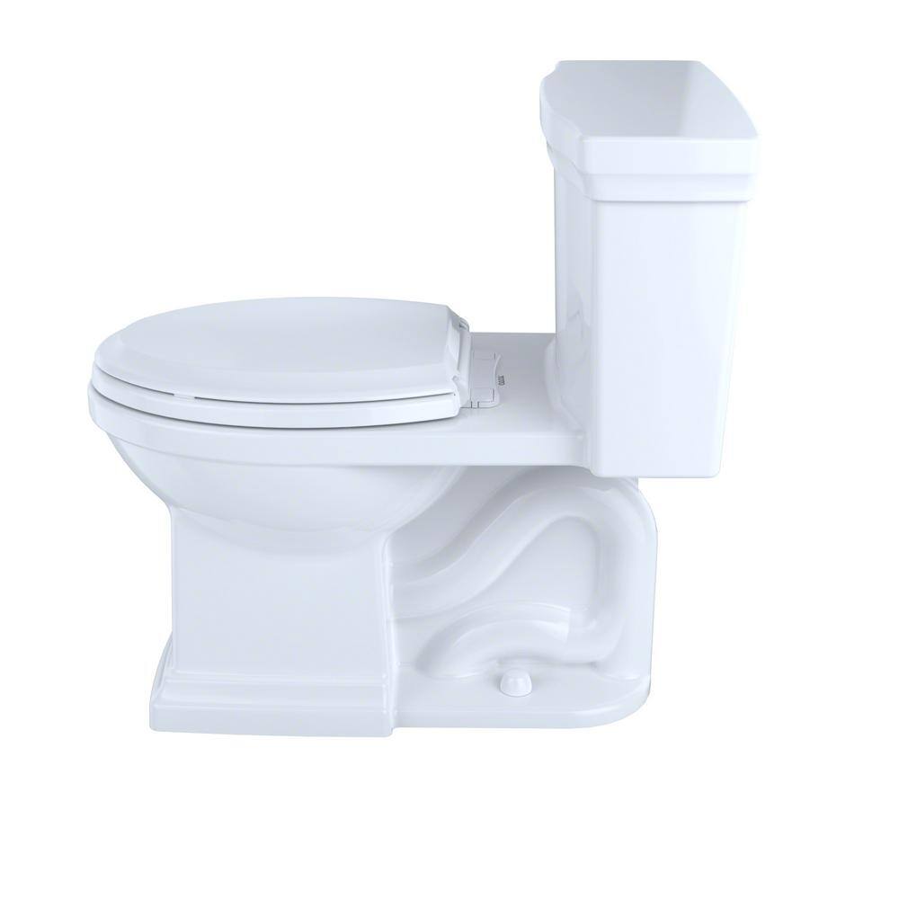 TOTO Promenade II 1-Piece 1.28 GPF Single Flush Elongated ADA Comfort Height Toilet in Cotton White SoftClose Seat Included MS814224CEFG#01