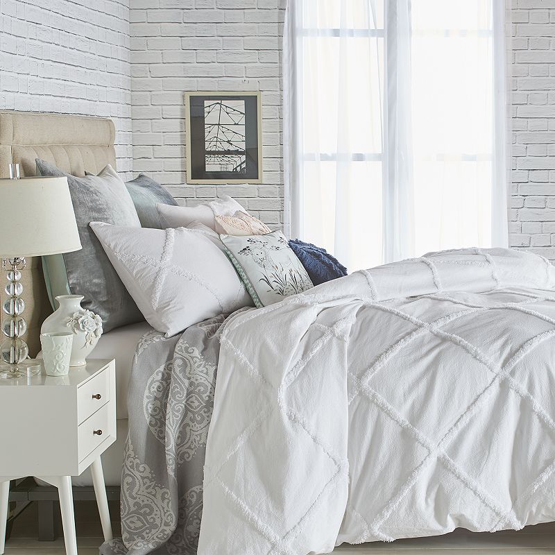 Peri Chenille Lattice Duvet Cover or Shams