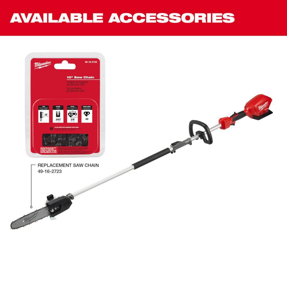 MW M18 FUEL 10 in. 18-Volt Lithium-Ion Brushless Electric Cordless Pole Saw with QUIK-LOK and 6.0 Ah High Output Battery 2825-20PS-48-11-1865