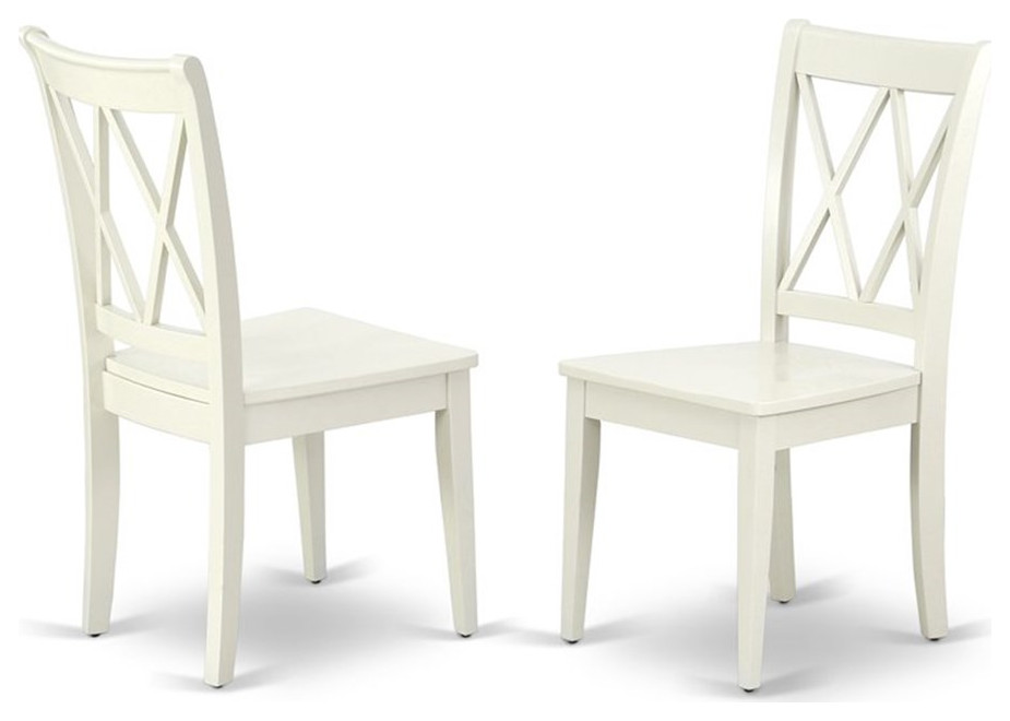 Atlin Designs 11 quotWood Dining Chairs in White (Set of 2)   Transitional   Dining Chairs   by Homesquare  Houzz