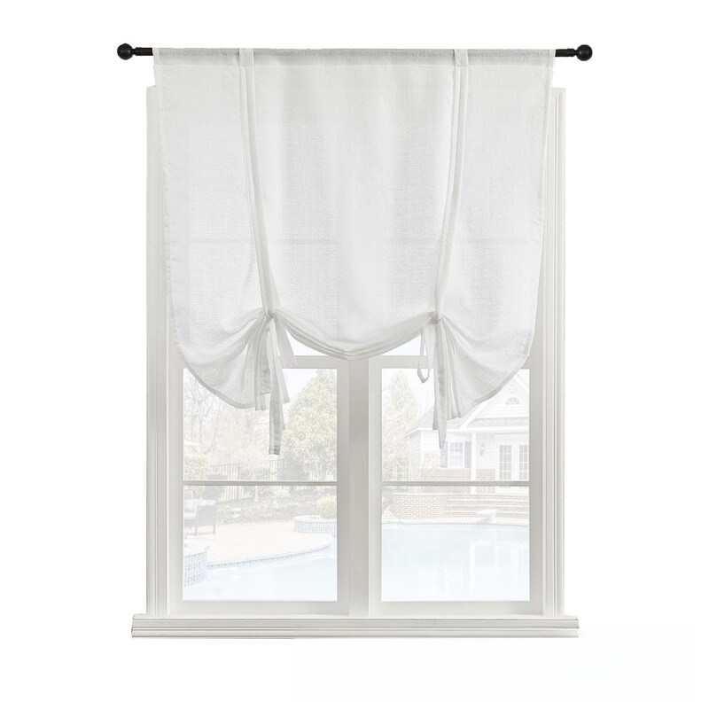 Avobird Balloon Shades Window Treatment Valance   Room Darkening Curtains Tie Up Shade for Window/Nursery