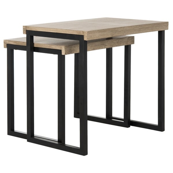 SAFAVIEH Femi Light Grey/Black End Table - 23.6