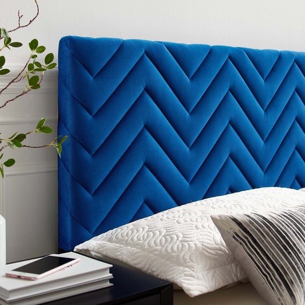 Mercy Chevron Tufted Performance Velvet Twin Headboard - - 37076240