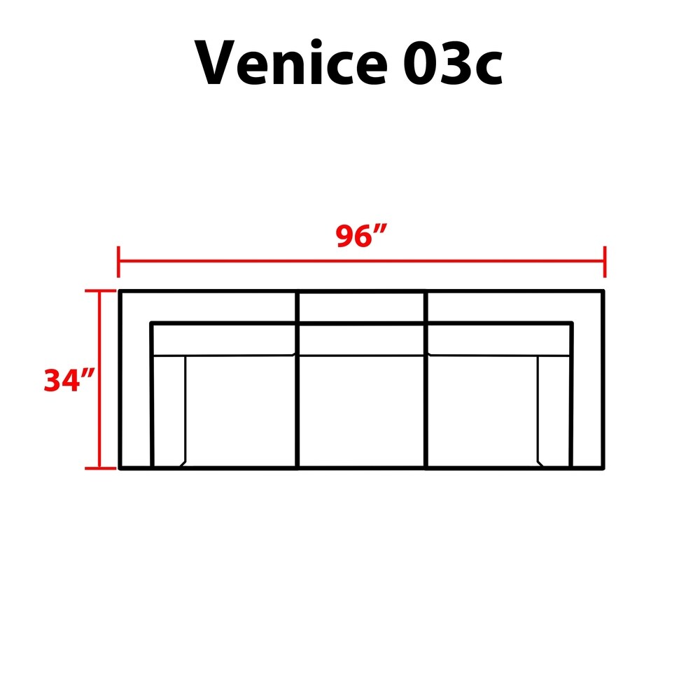 Venice 3 Piece Outdoor Wicker Patio Furniture Set