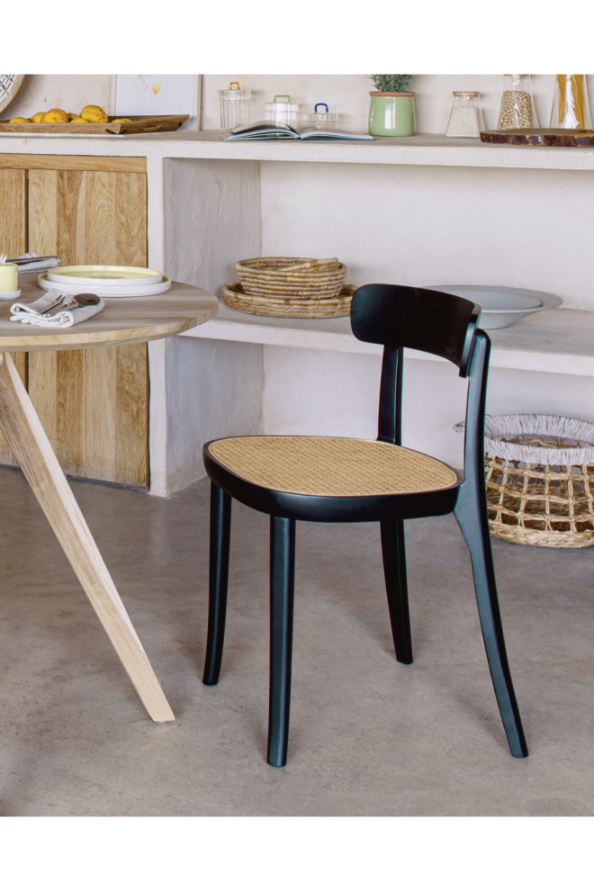 Black Beech and Rattan Dining Chair  2  La Forma Romane   Tropical   Dining Chairs   by Oroa   Distinctive Furniture  Houzz