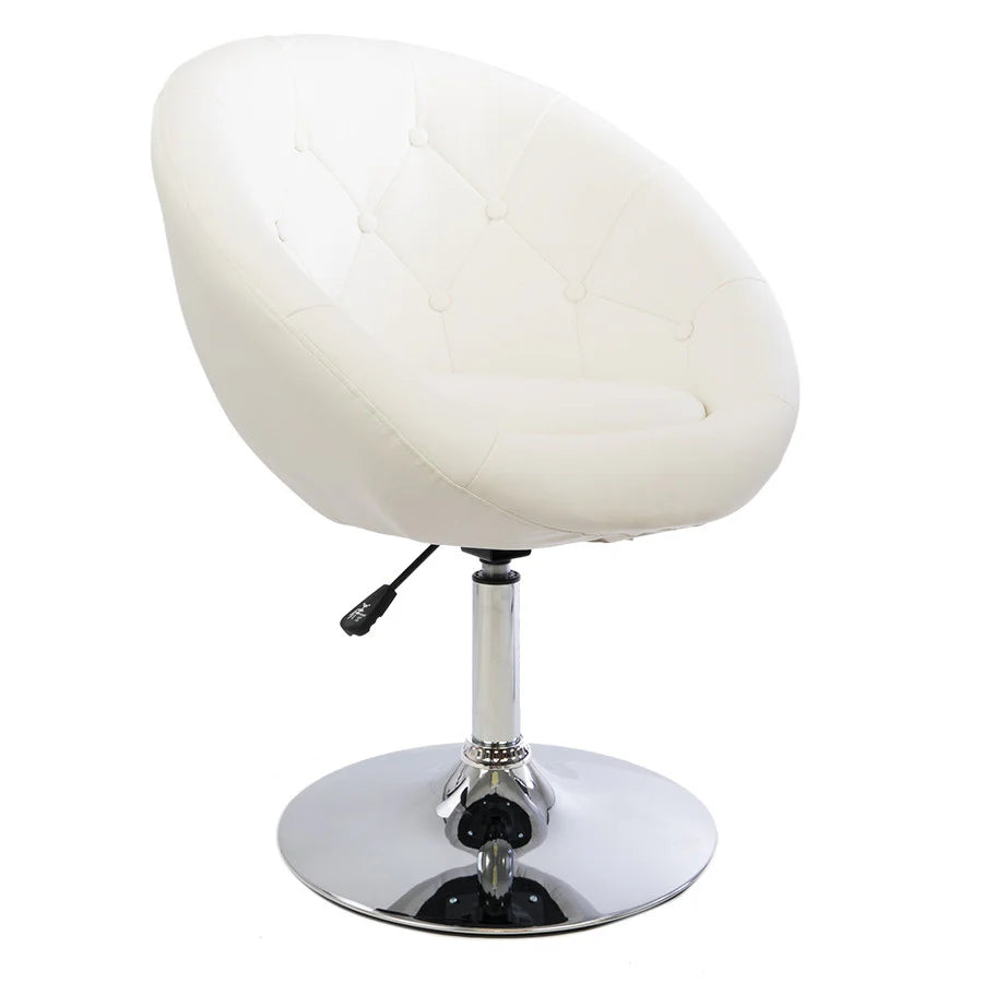 IVFC-IPS102-WHT | Antoinette Round Tufted Vanity Chair