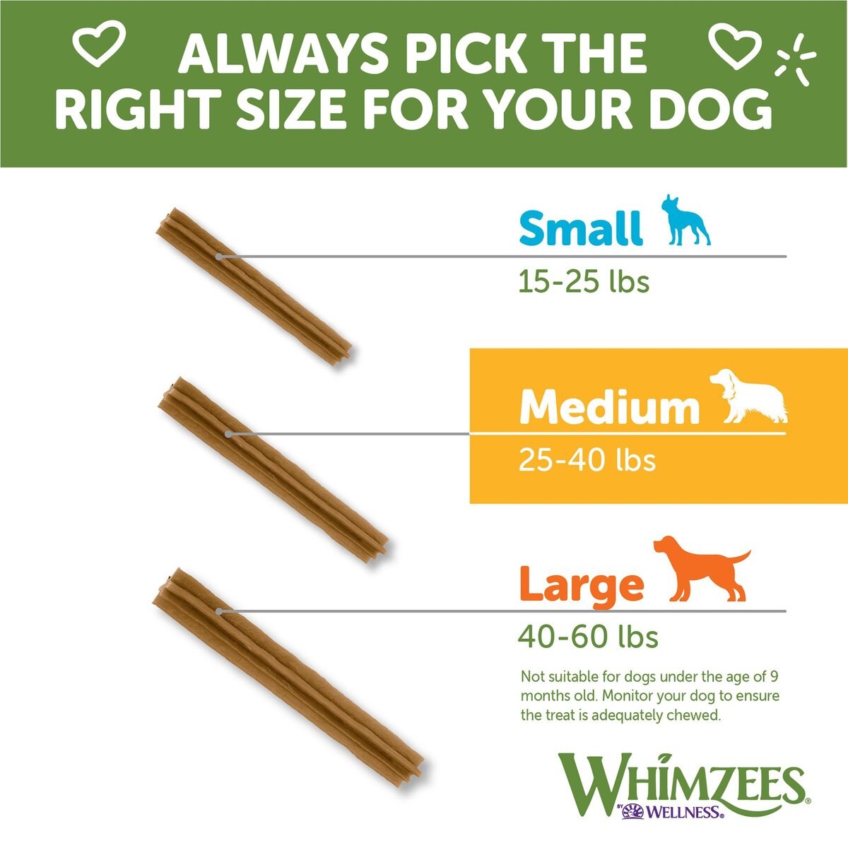 WHIMZEES Natural Dental Chews Medium Breed Value Box Dog Treats， 44 count