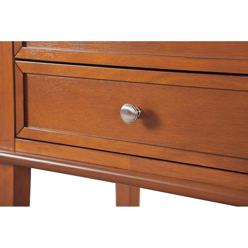 Wood Dove Tail Felt Lined Top Drawer End Table w/ Open Storage Shelf