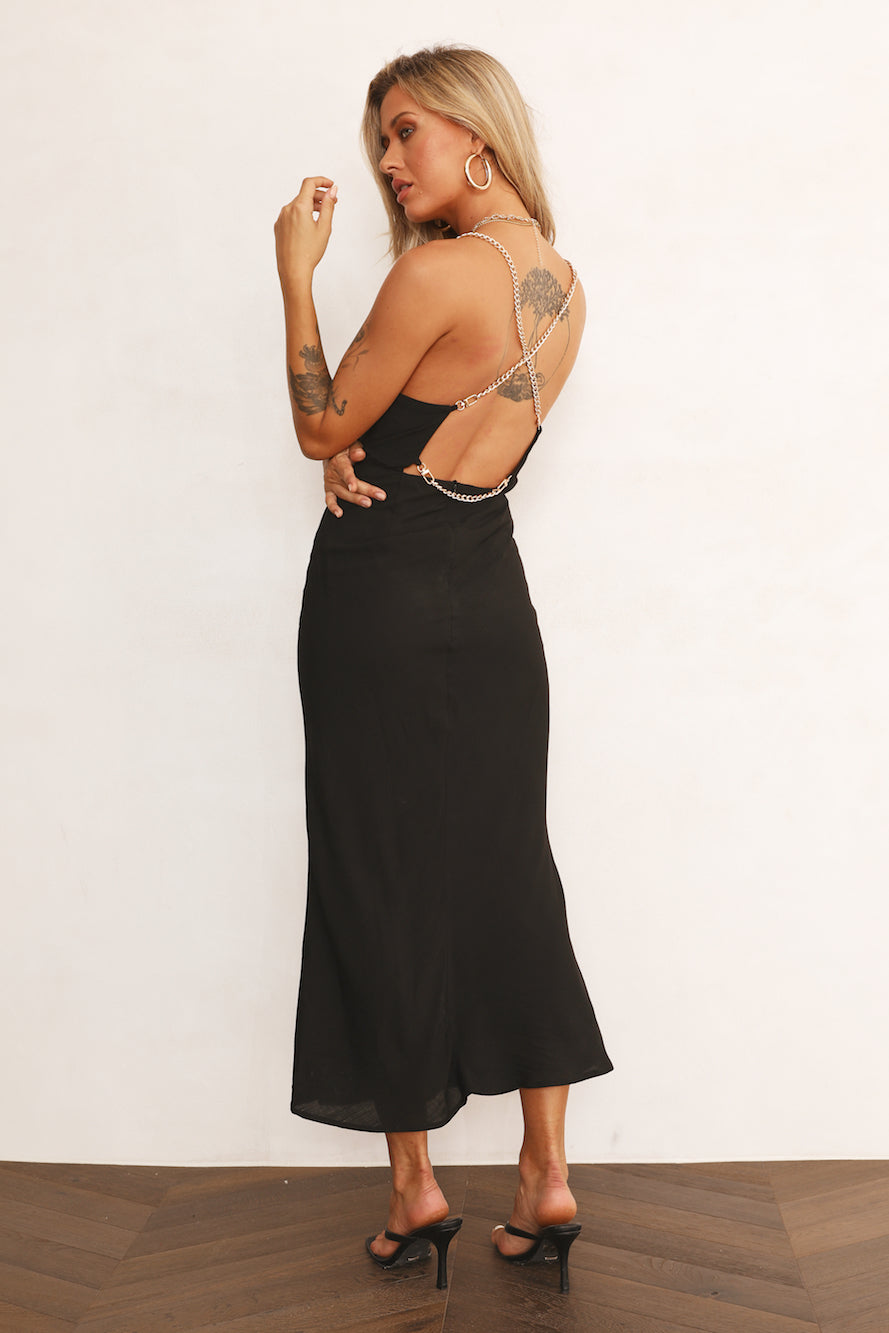 RUNAWAY Khalessi Midi Dress Black