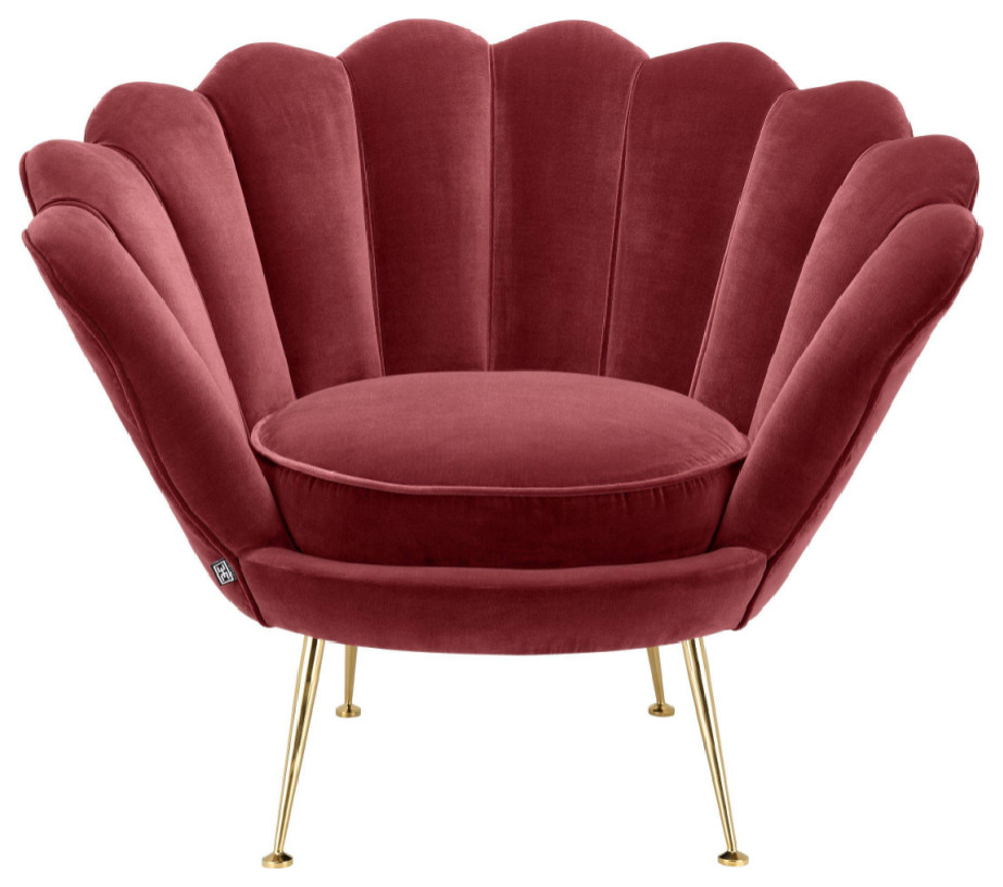 Red Scalloped Accent Chair  Eichholtz Trapezium   Midcentury   Armchairs And Accent Chairs   by Oroa   Distinctive Furniture  Houzz