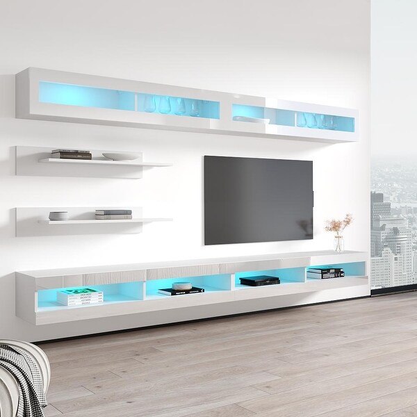 Fly I2 34TV Wall-Mounted Floating Modern Entertainment Center