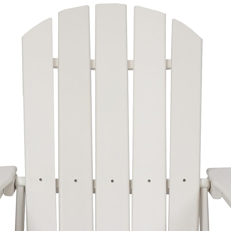 Sunnydaze Lake Style Adirondack Chair with Cup Holder - White