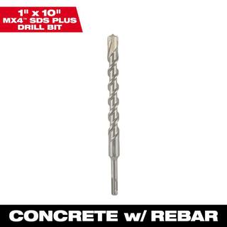 MW 1 in. x 10 in. 4-Cutter SDS-PLUS Carbide Drill Bit 48-20-8340