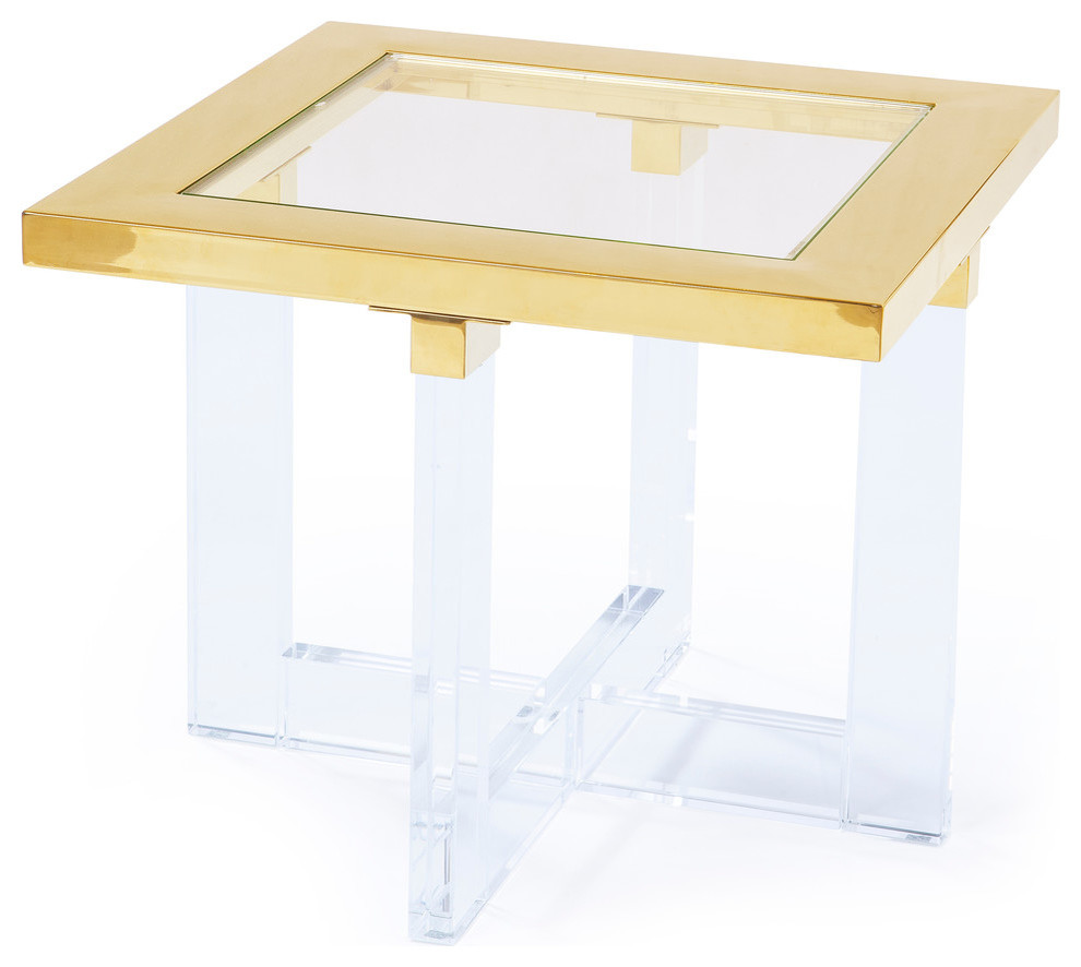 Pasargad Home Vicenza Collection Lucite White Side Table   Contemporary   Side Tables And End Tables   by Pasargad Home  Houzz