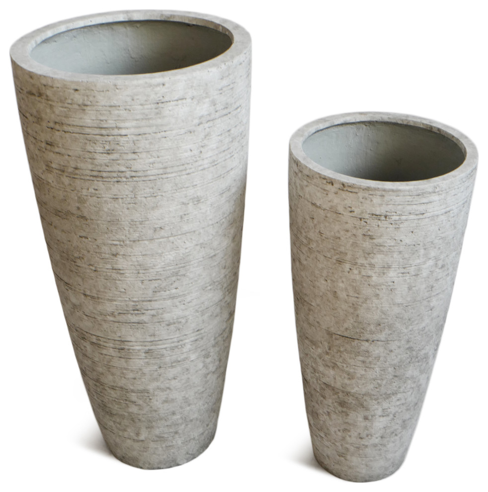 Modern Lightweight Concrete Pot Large   Industrial   Outdoor Pots And Planters   by Design Mix Furniture  Houzz