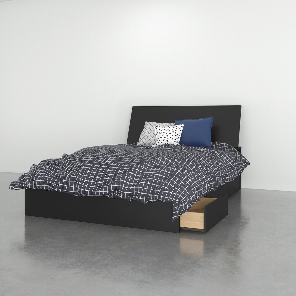 Nexera Storage Bed with Headboard  Black