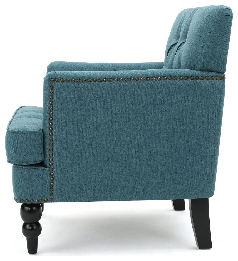 GDF Studio Madene Tufted Back Fabric/Microfiber Club Chair   Traditional   Armchairs And Accent Chairs   by GDFStudio  Houzz