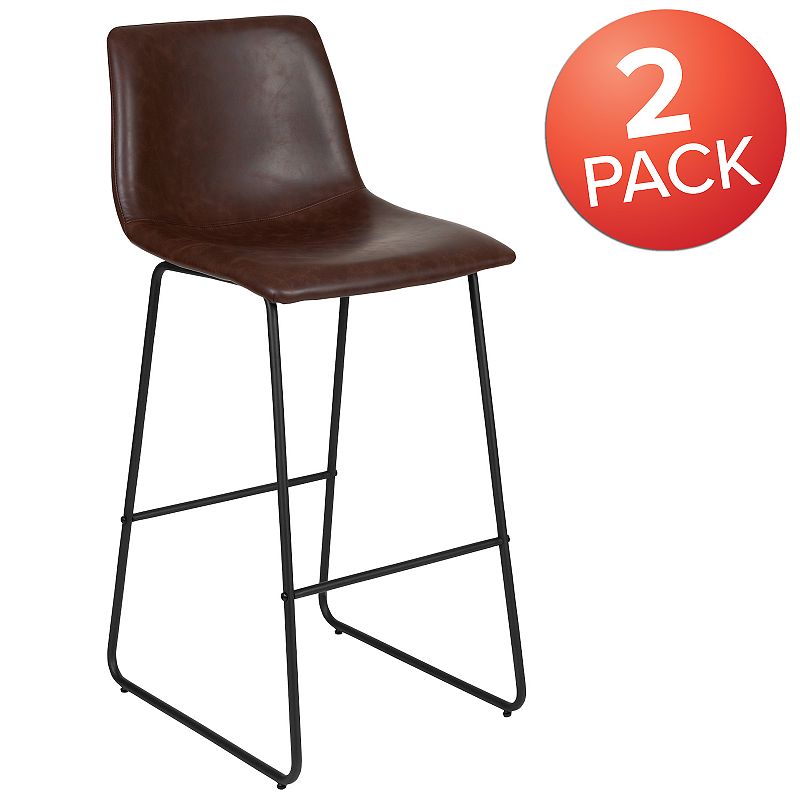 Flash Furniture Faux Leather Bar Stool 2-piece Set