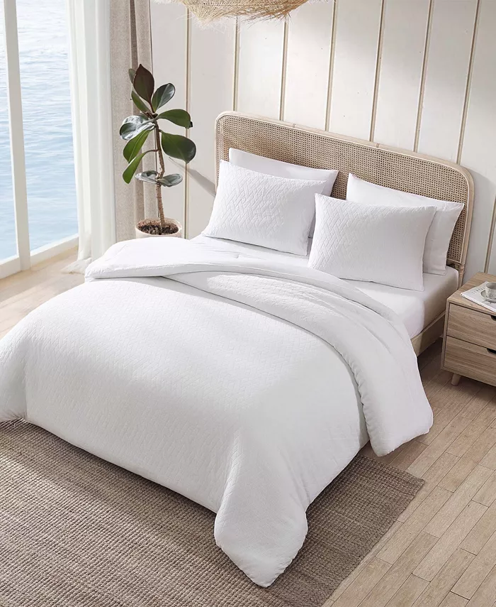 Tommy Bahama Home Wicker Woven Solid 3 Piece Duvet Cover Set， Full Queen