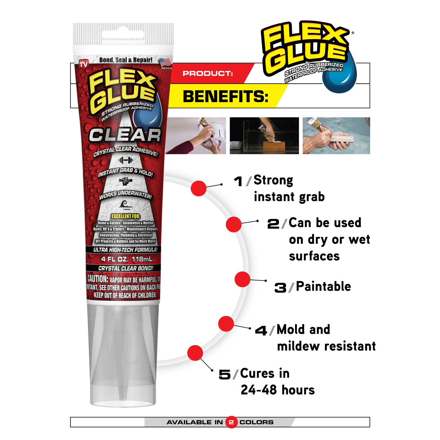 FLEX SEAL Family of Products FLEX GLUE MINI Waterproof Adhesive Rubber Glue 1 pk