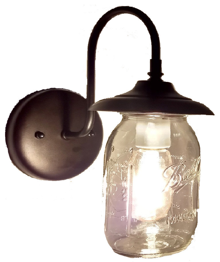 Mason Jar Exterior Porch Wall Sconce Light Ball Jar   Eclectic   Outdoor Wall Lights And Sconces   by The Lamp Goods  Houzz