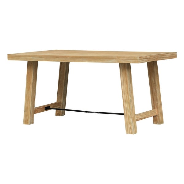 Wood Rectangular Dining Table with Bottom Metal Chain