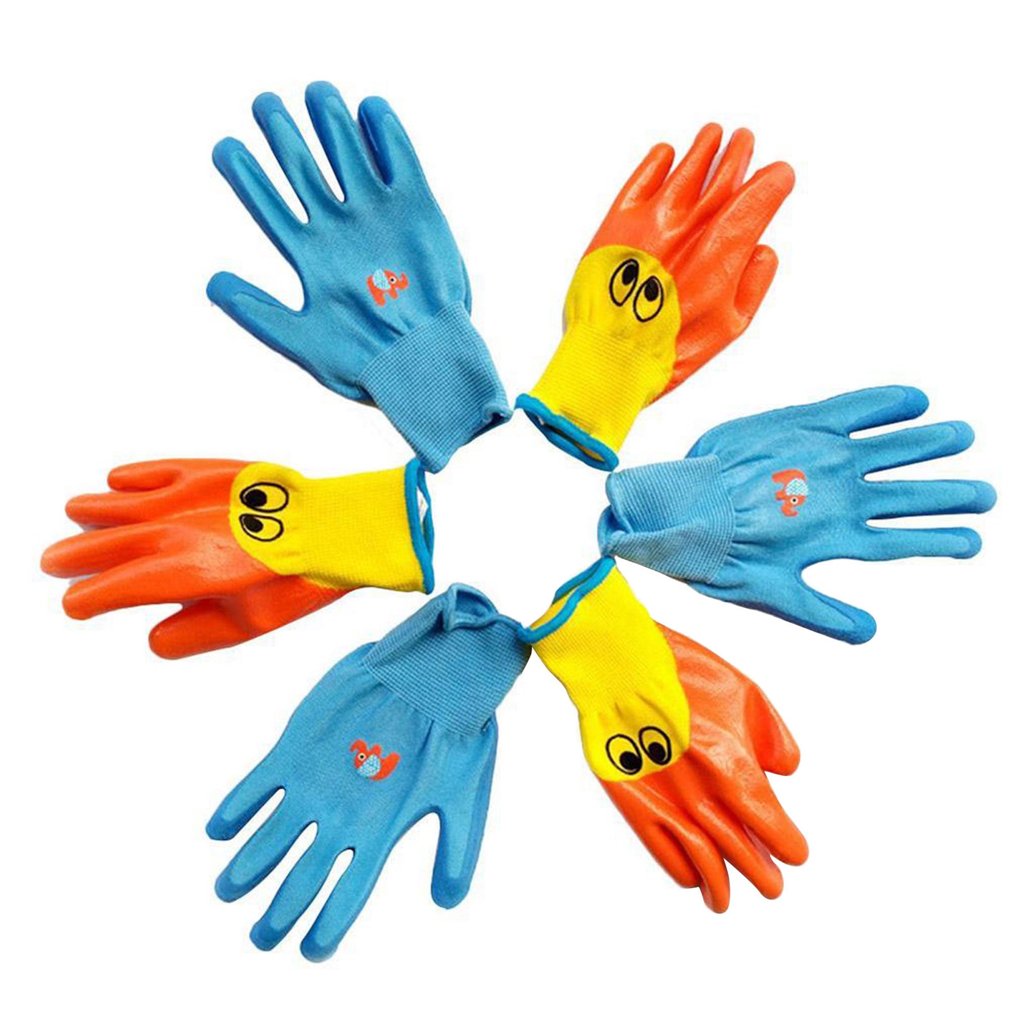 Seyurigaoka Children Gardening Gloves, Toddlers Cartoon Animal Handwork Gloves