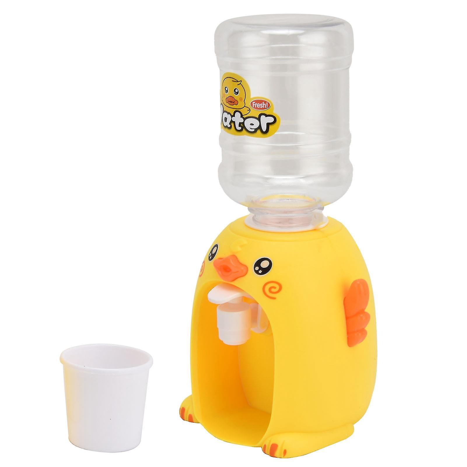 Mini Cartoon Drink Water Dispenser Toy Simulation Water Dispenser Kitchen Toy for ChildrenYellow Duck