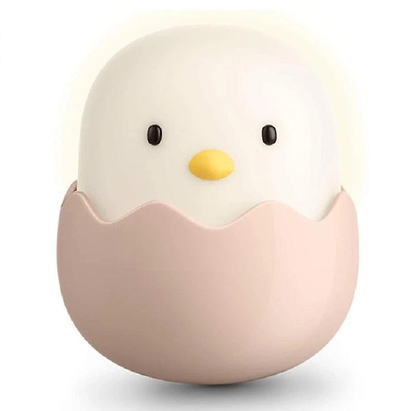 Led Children Touch Night Light Soft Silicone USB Rechargeable Animal Egg Shell Chick Bedside Lamp