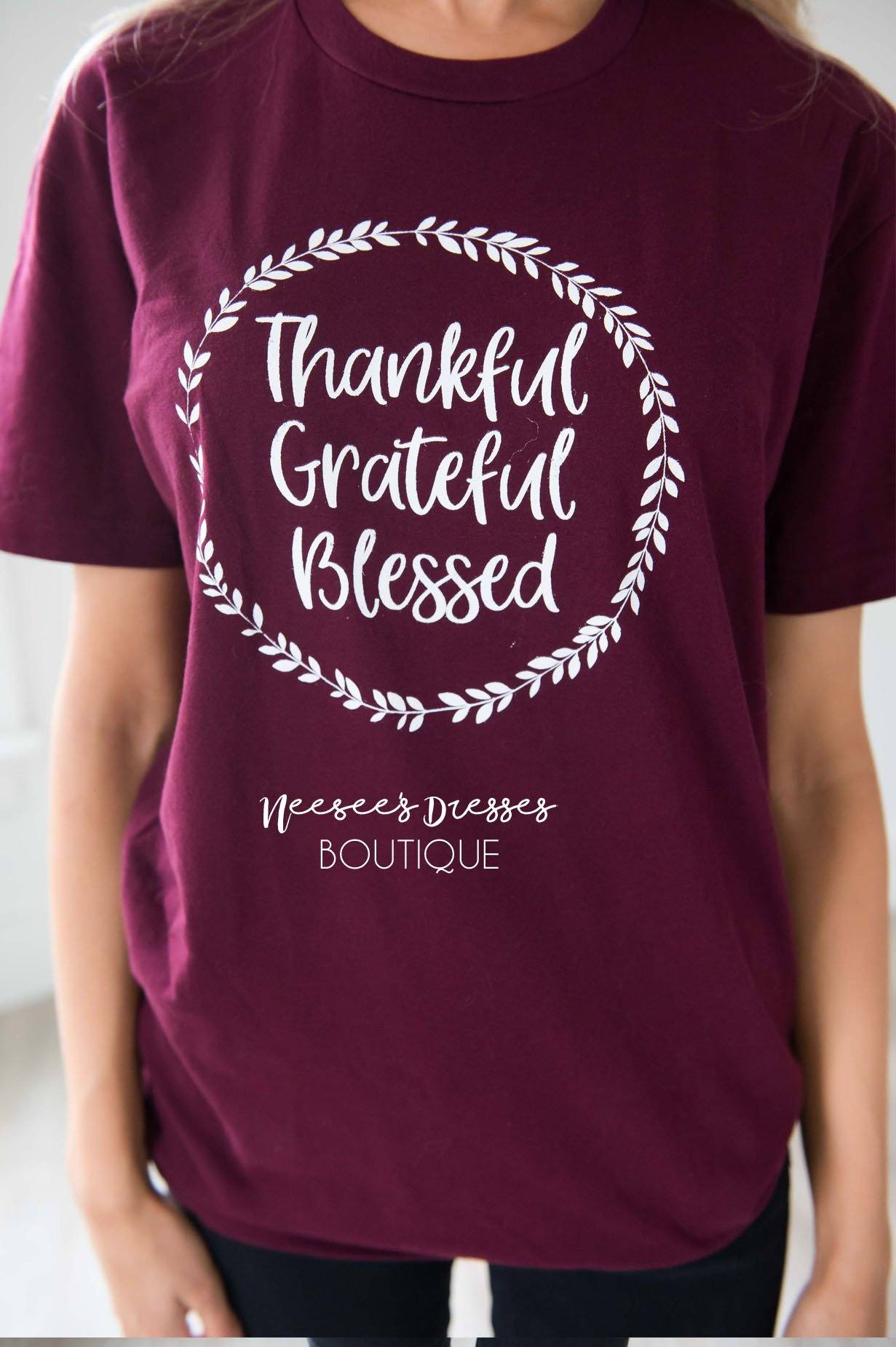 Thankful Grateful Blessed Graphic Tee