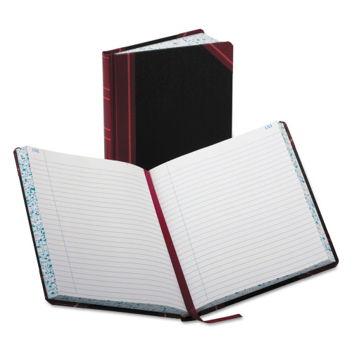 Boorum and Pease Account Record Book， Record-Style Rule， Black/Red/Gold Cover， 9.25 x 7.31 Sheets， 300 Sheets/Book (38300R)