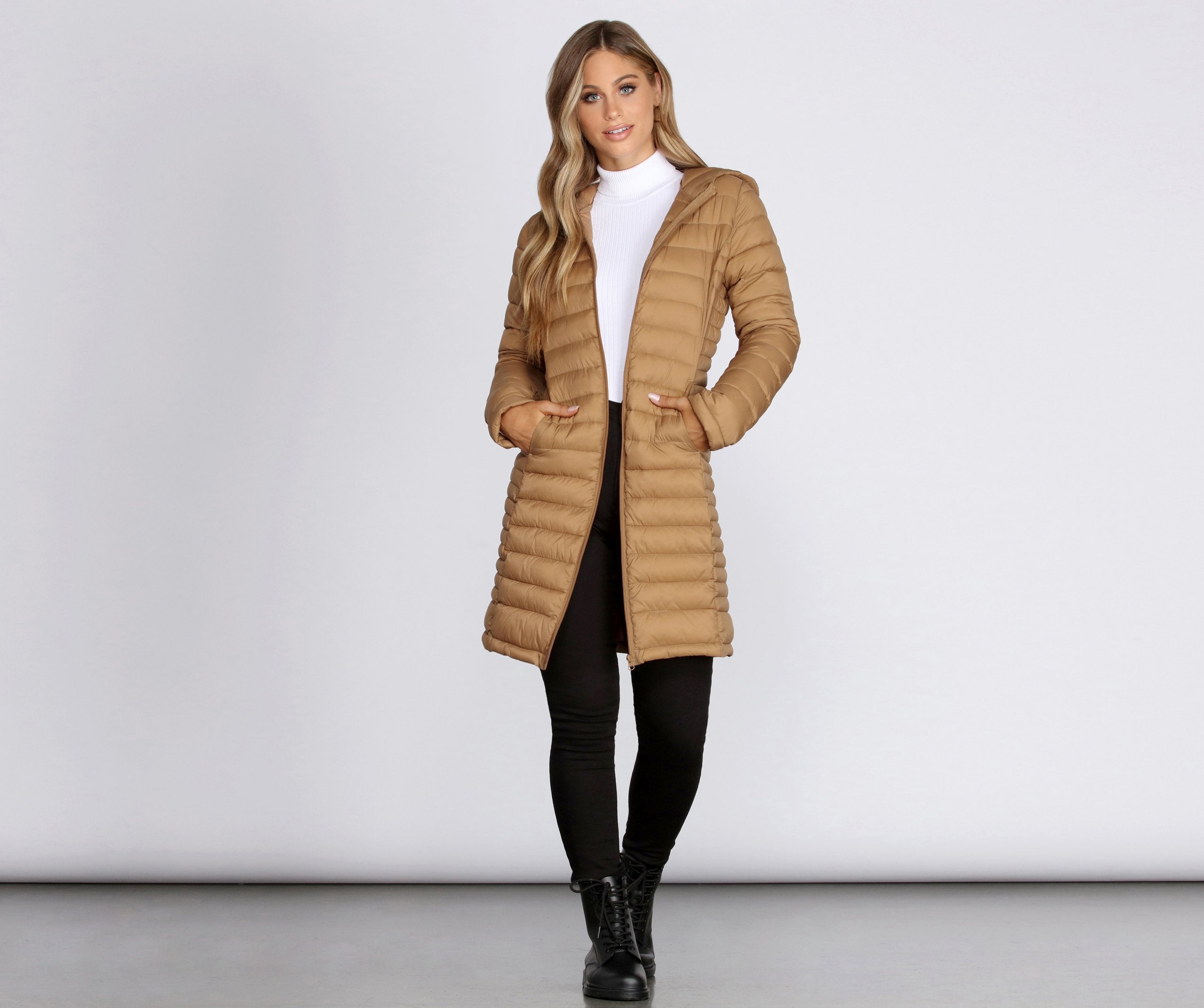 Long Puffer Hooded Jacket