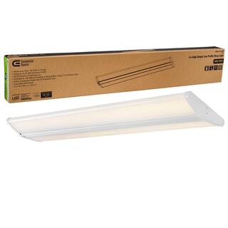 Commercial Electric 4 ft. 5500 Lumens Garage Light Shop Light Office LED Wraparound Light 0 to 10 Volt Dimmable 120-277v 4000K Bright White 56802191