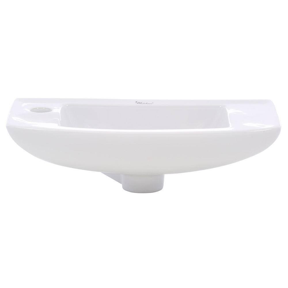 Whitehaus Collection Isabella Wall-Mounted Bathroom Sink in White WH1-103L