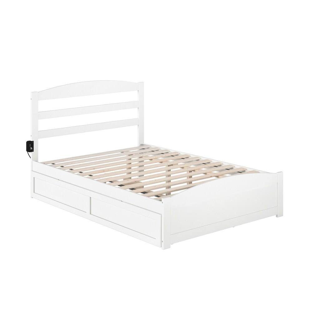 Warren Platform Bed with Footboard and Twin Trundle