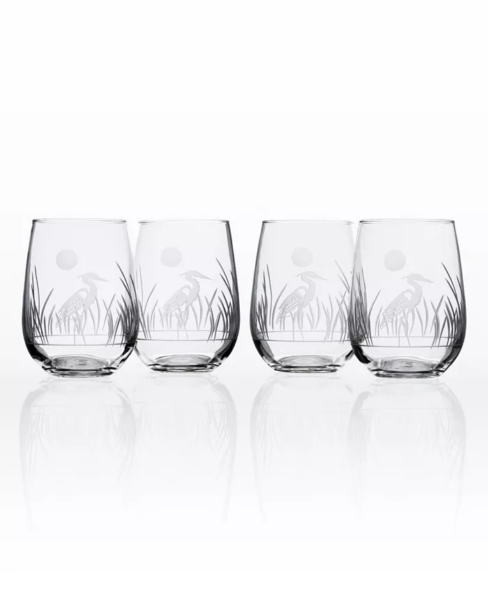 Rolf Glass Heron Set of 4 Glasses Collection