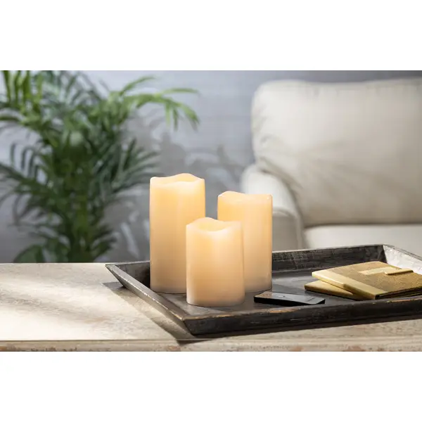 Gerson 3-Piece Set of Ivory LED Candles