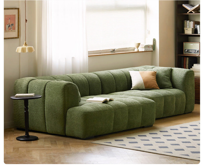 Lamb fleece Fabric Sofa green   Contemporary   Sectional Sofas   by GVAwood  Houzz